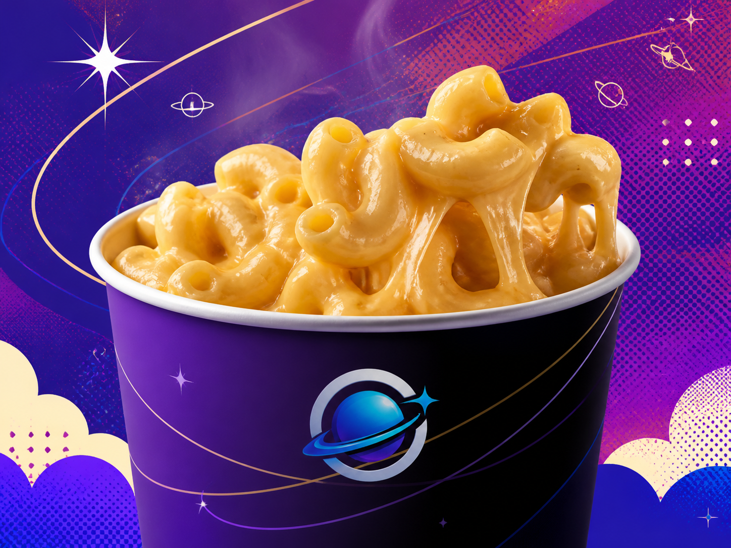 Creamy macaroni and cheese in an Orbit bowl
